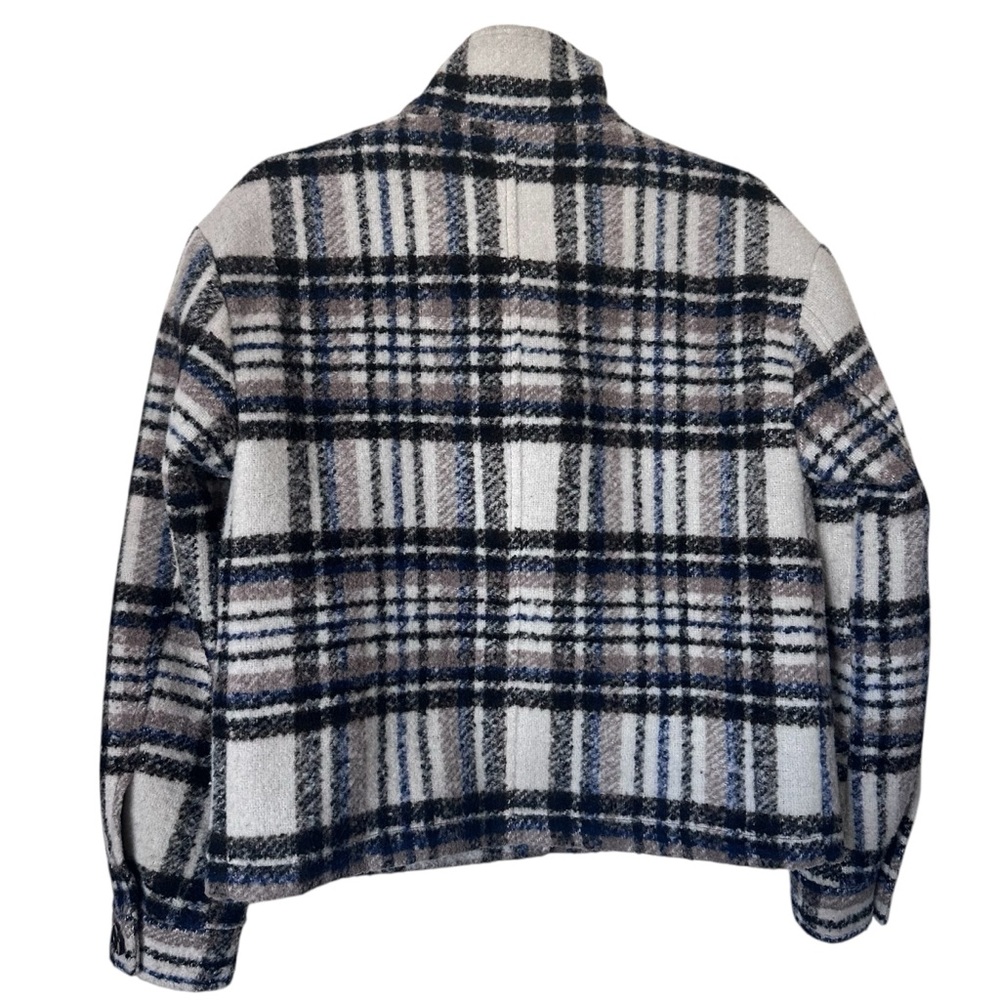 AVEC LES FILLES Womens Brushed Plaid Oversized Jacket Sz XS - Picture 11 of 16
